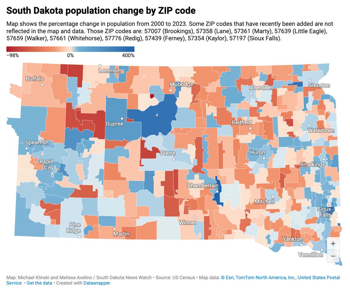 Which South Dakota ZIP codes are gaining the most population? Check out our latest story on the state's population trends for an answer: buff.ly/t8O5r3b