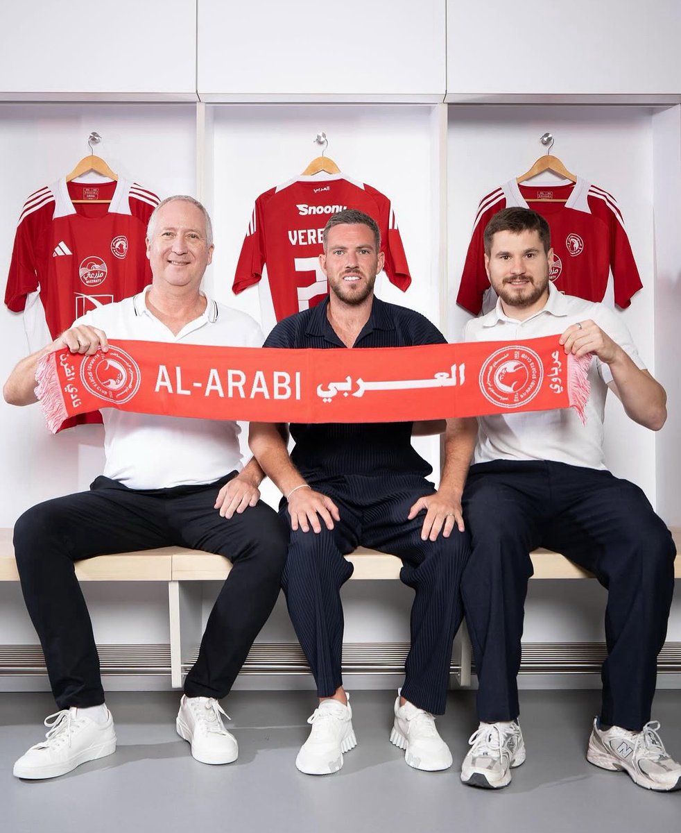 🟥 Football agents Vadim Vasilyev and Benjamin Jeandon, from VV Consulting, alongside Jordan Veretout after finalizing his transfer from OL to Al Arabi until 2027. 🇷🇺🇫🇷

📸 <a href="/VV_Consulting/">VVC</a>