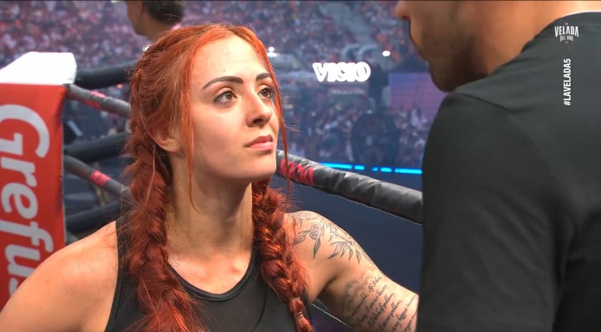 Estoy tan orgulloso de Arigeli, ha sido una muy buena contrincante y espero que el año que viene tenga otro combate donde gane el cinturón ❤️‍🩹 #LaVeladaDelAñoV