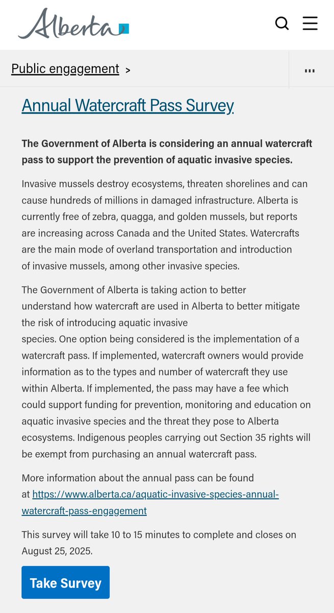 cmcalgary's tweet image. Alberta may require an annual pass for canoes, kayaks, jet skis and other watercraft. The government currently has an open survey to see what people think.
your.alberta.ca/annual-watercr…
#Alberta #taxes #ABpoli