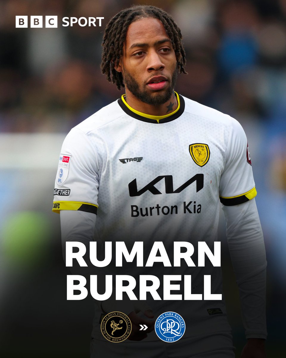 BBCDerbySport's tweet image. Burton Albion striker Rumarn Burrell has left the club to join Queens Park Rangers. BBC Derby Sport understands the fee to be just over one million pounds.
The 24-year-old joined the Brewers from Scottish League One side Cove Rangers last summer, scoring 11 league goals in 30…