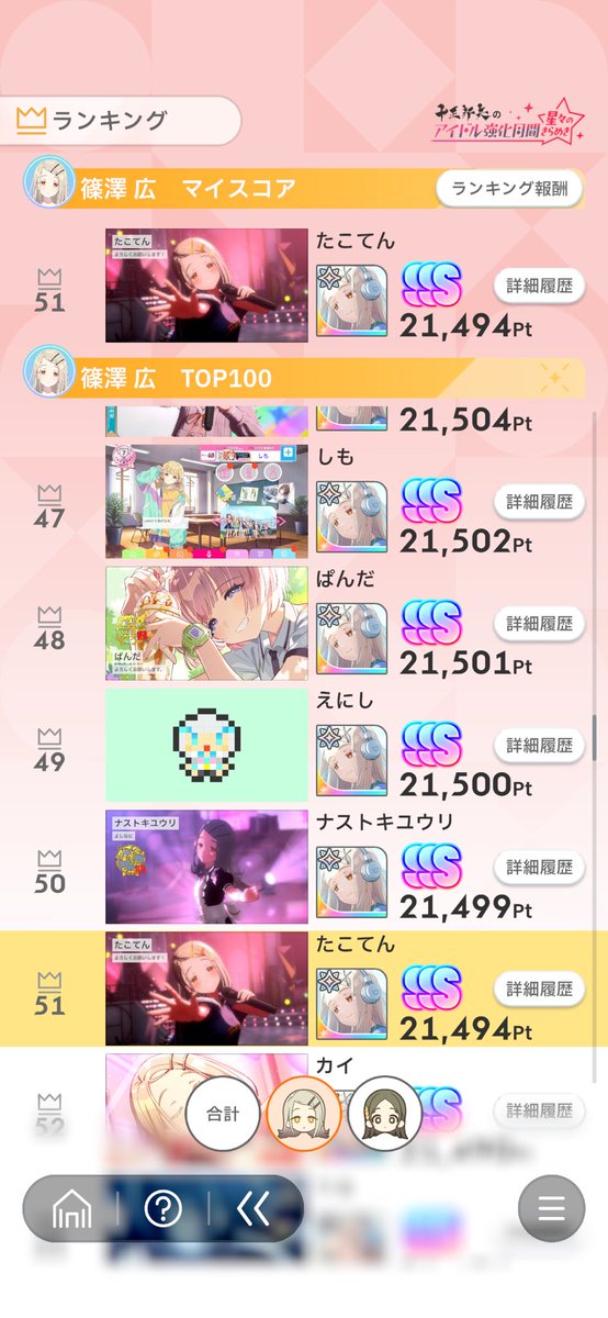 詰めずにサボってたのが悪いんだけど1ケタ単位で競り負けてるのほんまに悔しくて吐きそう