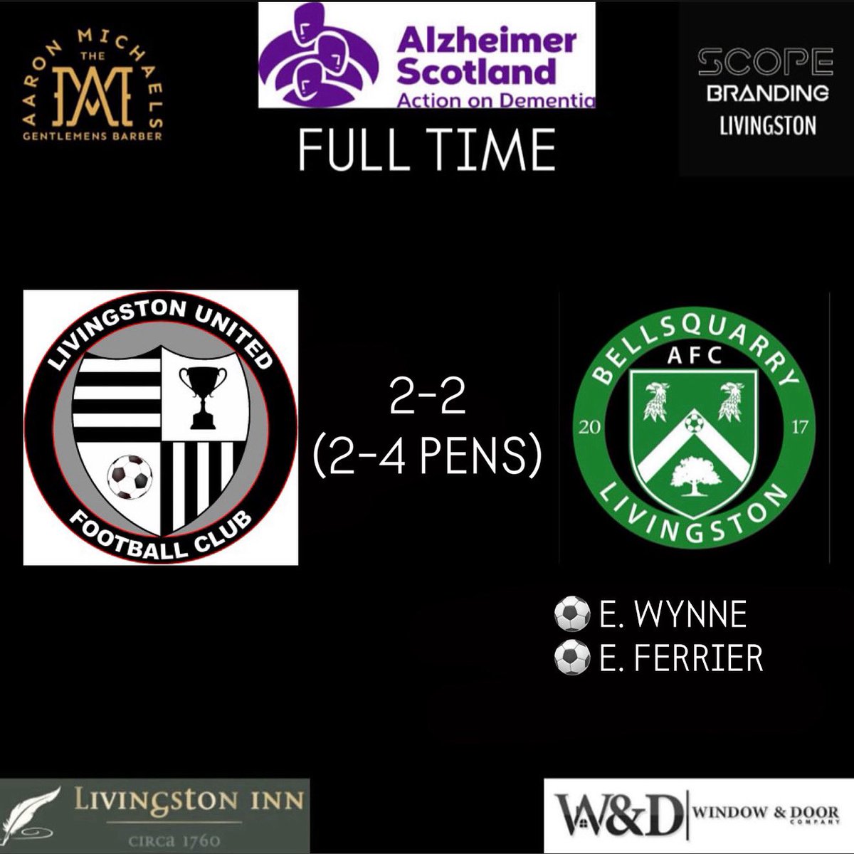 Bellsquarry AFC (@bellsquarry_afc) on Twitter photo Today’s result in the Scott Burgess memorial tournament saw us draw 2-2 with Livingston United after 90 minutes - with the Quarry men winning 4-2 on penalties to put us in the final tomorrow vs Ratho, kick off is at 3pm.
Goals courtesy of Ethan Wynne and <a href="/FerrierElliott/">elliott ferrier</a> Today’s result in the Scott Burgess memorial tournament saw us draw 2-2 with Livingston United after 90 minutes - with the Quarry men winning 4-2 on penalties to put us in the final tomorrow vs Ratho, kick off is at 3pm.
Goals courtesy of Ethan Wynne and <a href="/FerrierElliott/">elliott ferrier</a>