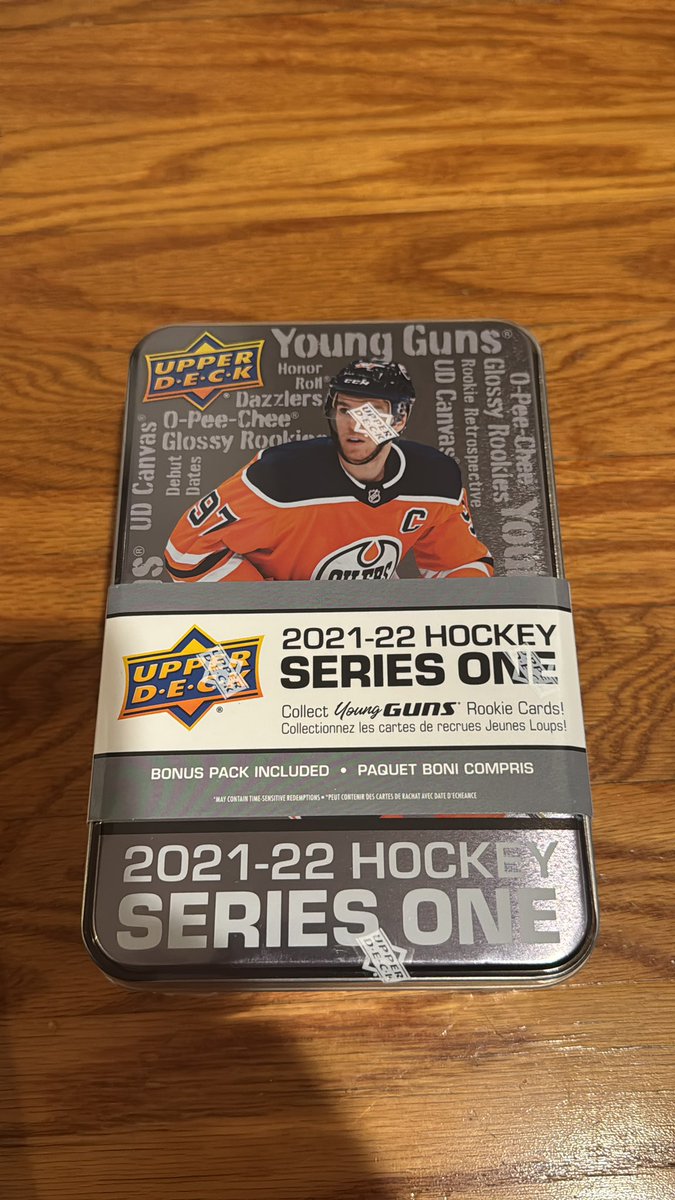 PizzosCards's tweet image. Upper Deck 2021-22 Hockey Series One Tin - New, Factory Sealed
$15