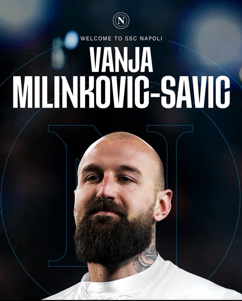 📝 𝗗𝗘𝗔𝗟 𝗗𝗢𝗡𝗘: Napoli have now signed 'keeper Vanja Milinković-Savić from Torino.

🔸 Season-long loan
🔸 €21M obligation to buy.

(Source: <a href="/sscnapoli/">Official SSC Napoli</a>)