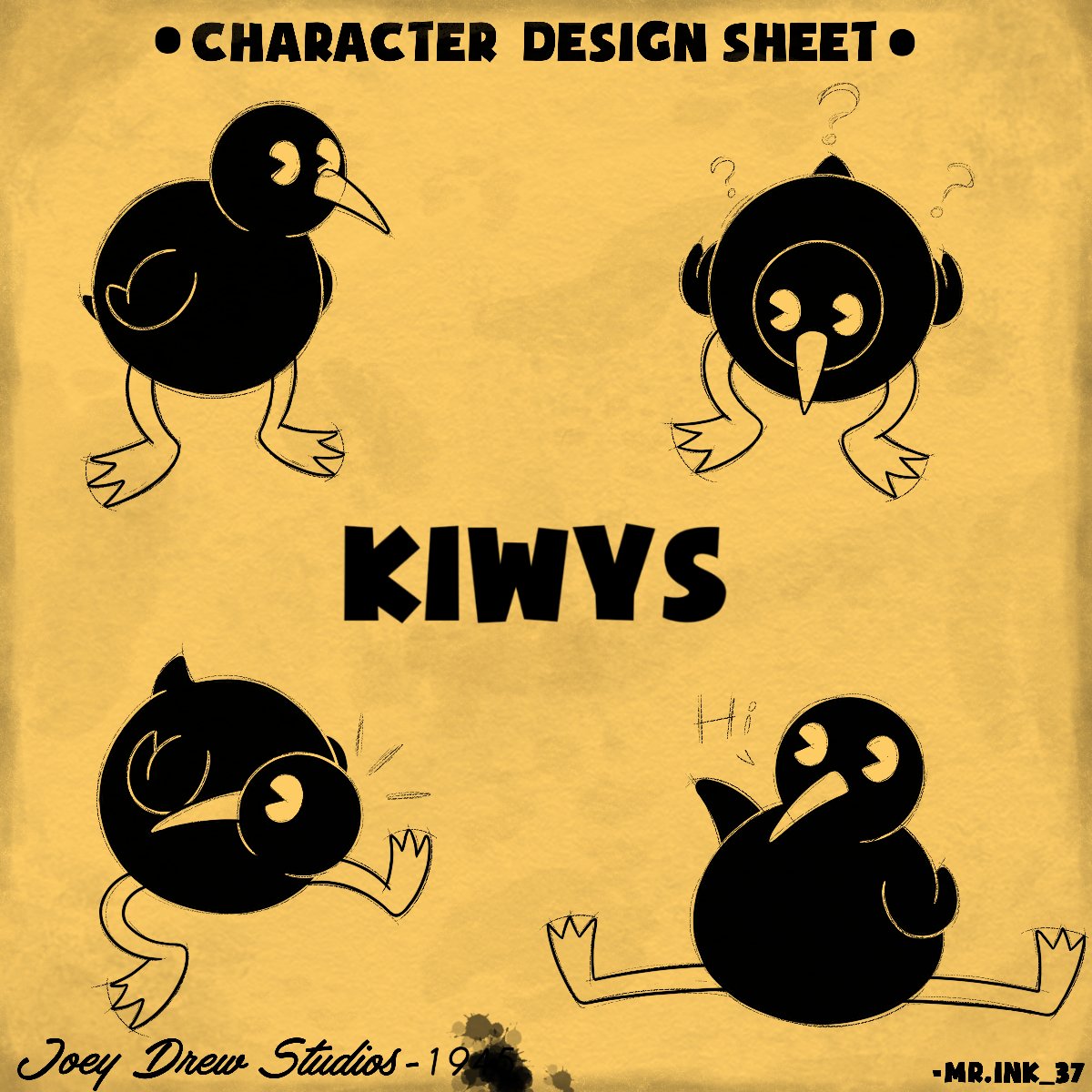 Mr_Ink_37's tweet image. ✨Introduced a new character: Kiwys🥝
Mr. Drew always used to say: every character has a purpose...
And he's adorable but at the same time a little clumsy
Also, sometimes you don't know what's going on around him.
#BendyFanArt #newcharacter
#kiwys #drawing #sketchart