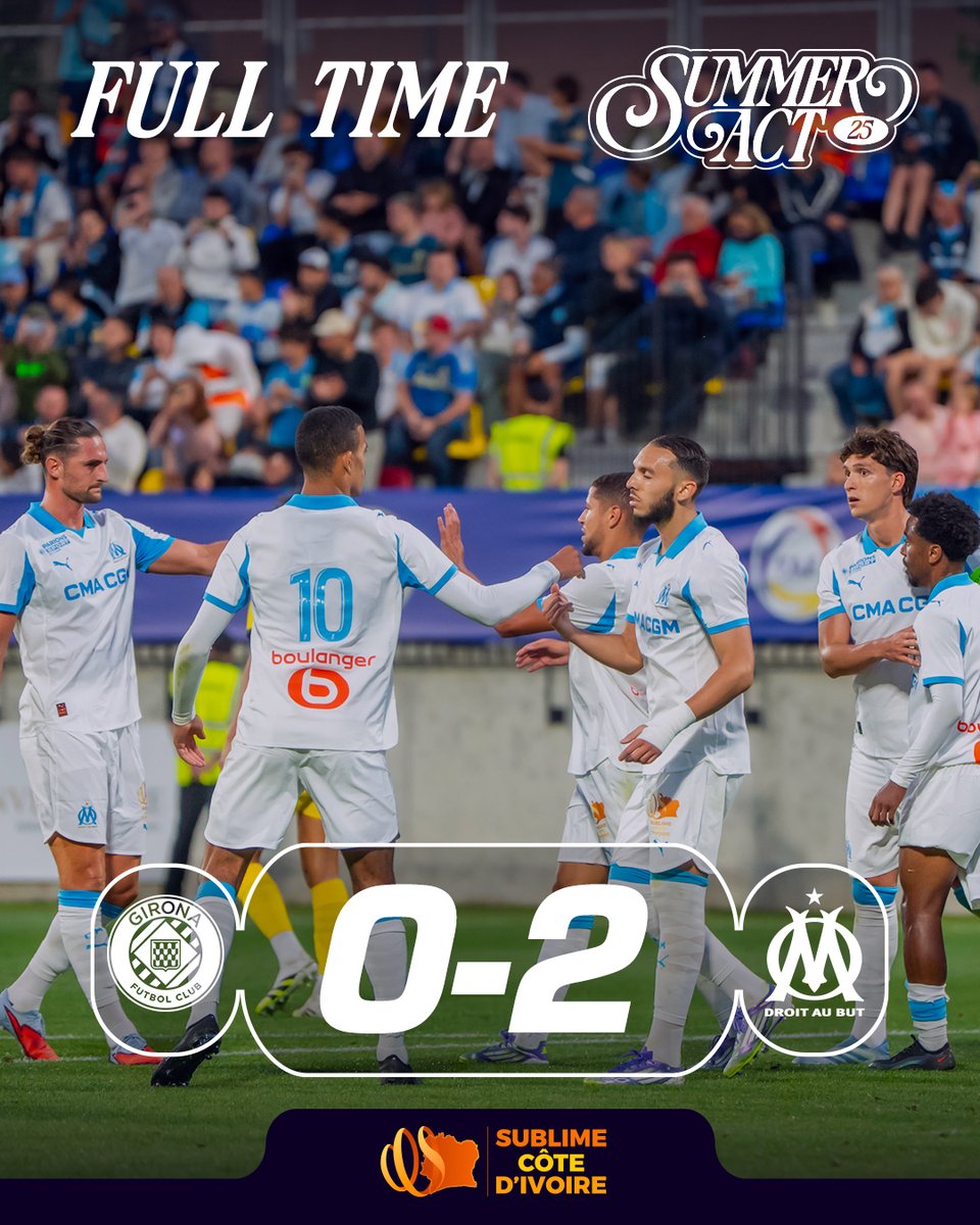 ⏱️ 90+2' | #GironaOM 0️⃣-2️⃣

Grâce à deux penaltys de 𝗠𝗮𝘀𝗼𝗻 𝗚𝗿𝗲𝗲𝗻𝘄𝗼𝗼𝗱 𝗲𝘁 𝗔𝗺𝗶𝗻𝗲 𝗚𝗼𝘂𝗶𝗿𝗶, l'OM remporte son match de AirCup 2025 contre Girona FC 💥

🗓️ Prochain RDV mardi 29 juillet à 20h45 face à Valencia CF.