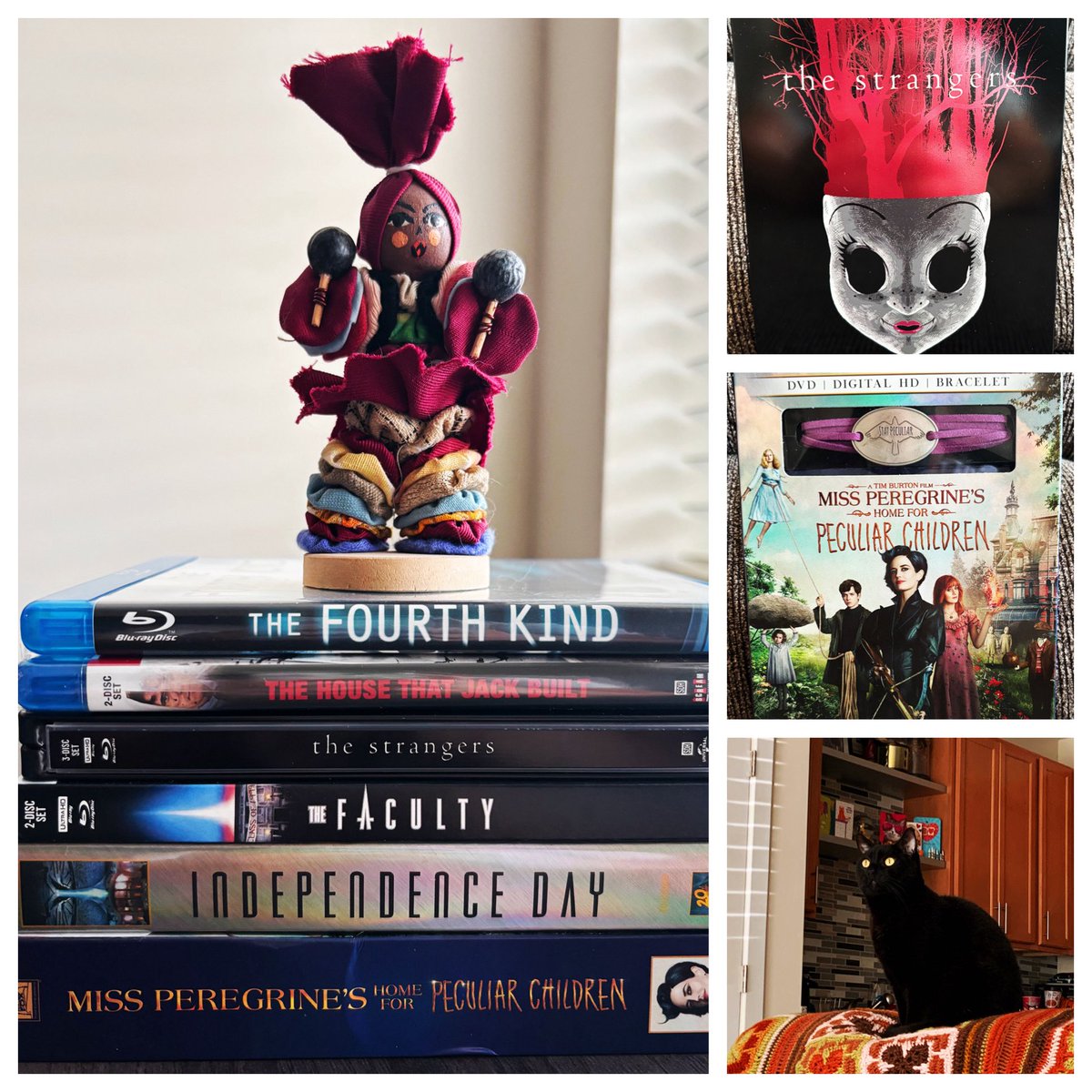 britrose3's tweet image. My latest #physicalmedia purchases from Shout Factory and @2ndandcharles 😊

The highlights are definitely The Strangers 4k steelbook and Miss Peregrine’s which came with a cool bracelet 😌 #filmtwt #horror 

Plus, bonus Spooky boy photo 🐈‍⬛😽