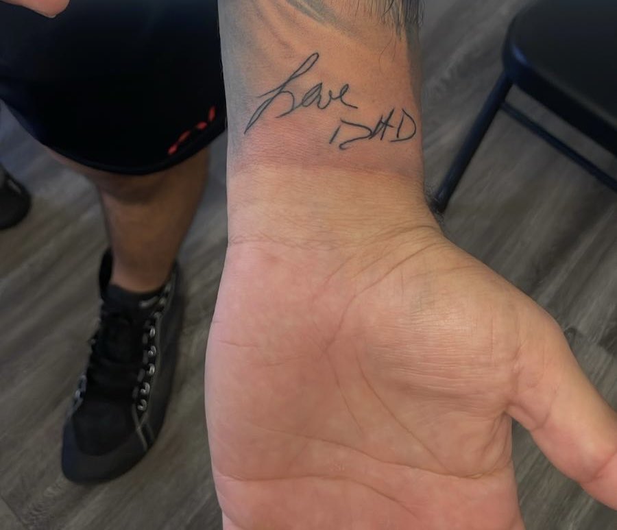 Finally getting a little memorial for the old man, courtesy of my brother in law