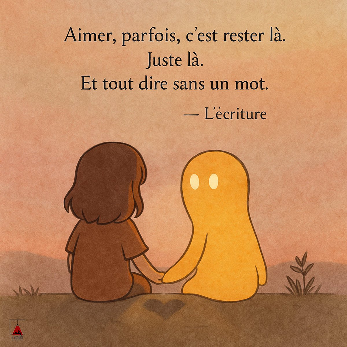 Ecriture2's tweet image. L’amour, ce n’est pas toujours sauver l’autre.
Ce n’est pas toujours parler, expliquer, réparer.
Parfois, c’est juste être là.
Rester.
Et laisser le silence devenir un refuge à deux.