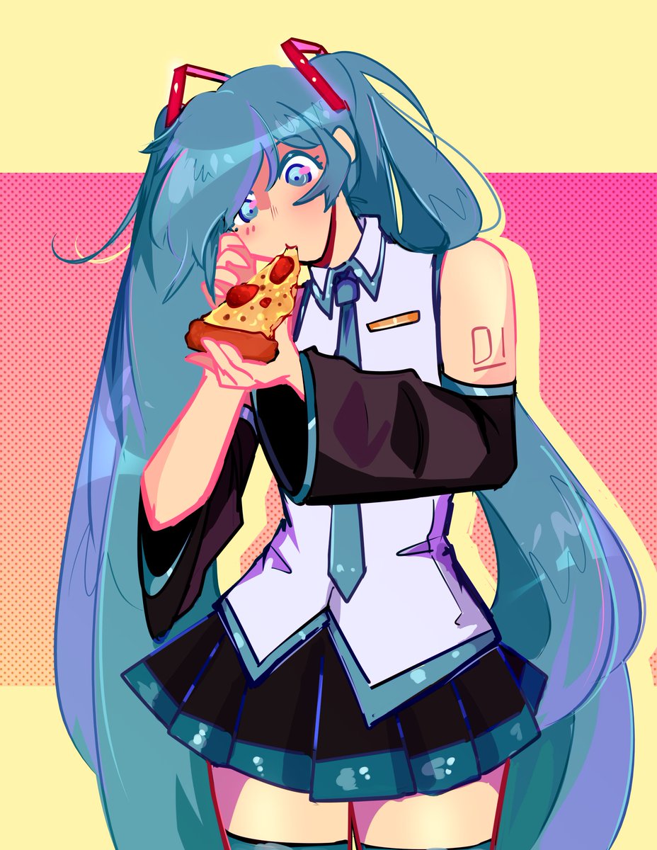 feygrave's tweet image. trying to get the cheese pull 🍕💕#初音ミク