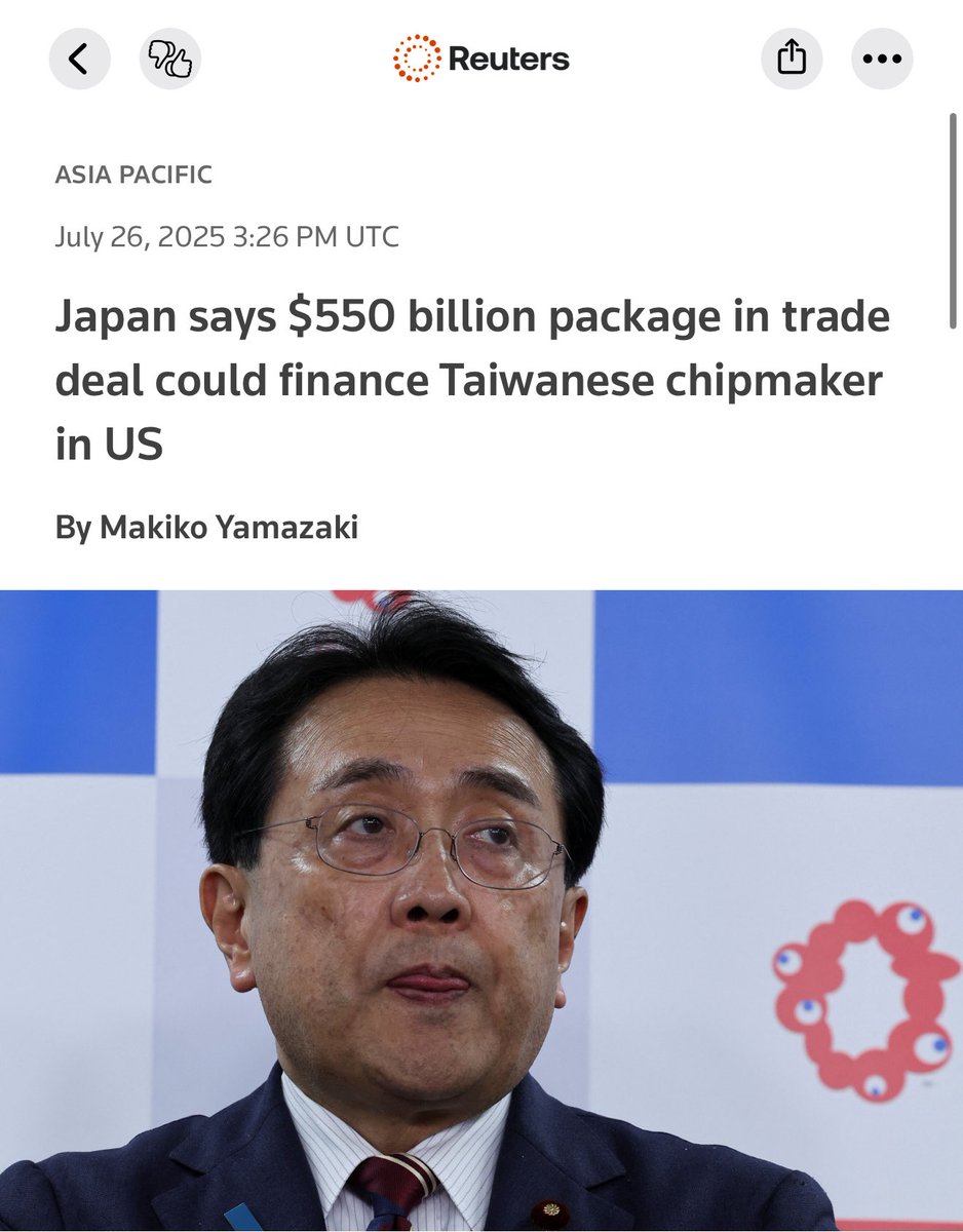 denisewu's tweet image. Recap:
Apple: invest $500B = TSMC
Nvidia: invest $500B = TSMC
Japan: invest $500B = TSMC
All these investments = TSMC $100 billion association is for Trump to save face.
