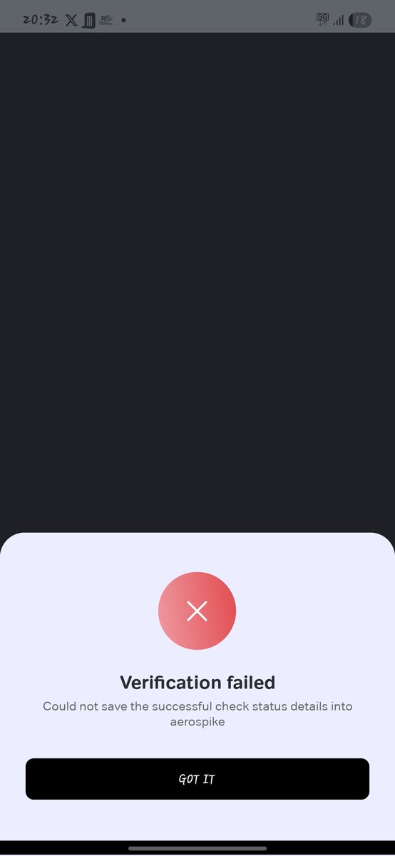 heydeva007's tweet image. Hey @airtelpaymentbank,
I’m facing this error while trying to complete verification on your app:
&quot;Could not save the successful check status details into Aerospike&quot;
Please look into this issue—it&apos;s blocking my access
#Airtel #PaymentIssue #AppBug #VerificationFailed #reservebank