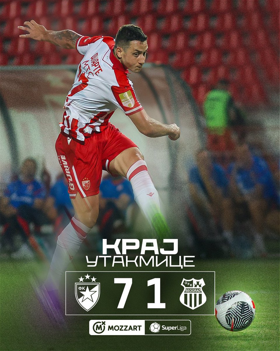 RedStarFamily's tweet image. Убедљива победа на Маракани! ✅
23’⚽️ Иванић
43’⚽️ Крунић
48’⚽️ Милсон
56’⚽️ Дуарте
65’⚽️ Катаи
70’⚽️ Катаи
89’⚽️ Костов
#fkcz
