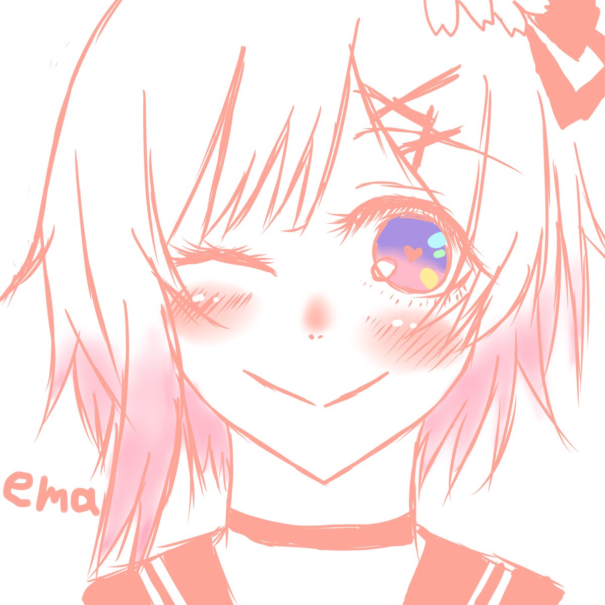 chikarunano's tweet image. 女の子描きたい週間
らくがきでまのさばのエマちゃん🤗
#まのさば