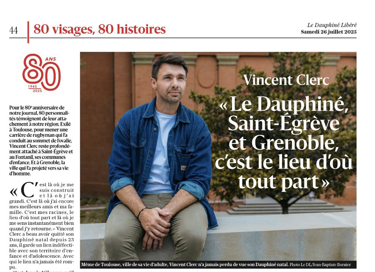Wilfrid PAILHES (@wilfridpailhes) on Twitter photo A lire dans le <a href="/ledauphine/">Le Dauphiné Libéré</a> pour les 80 ans du journal, 80 visages , 80 histoires 🗞️ <a href="/Flocotte38/">Florent Cotté</a>
🏉 Interview <a href="/VincentClerc/">Vincent Clerc</a> « le Dauphiné , Saint Egreve et Grenoble, c est le lieu d où tout part » A lire dans le <a href="/ledauphine/">Le Dauphiné Libéré</a> pour les 80 ans du journal, 80 visages , 80 histoires 🗞️ <a href="/Flocotte38/">Florent Cotté</a>
🏉 Interview <a href="/VincentClerc/">Vincent Clerc</a> « le Dauphiné , Saint Egreve et Grenoble, c est le lieu d où tout part »