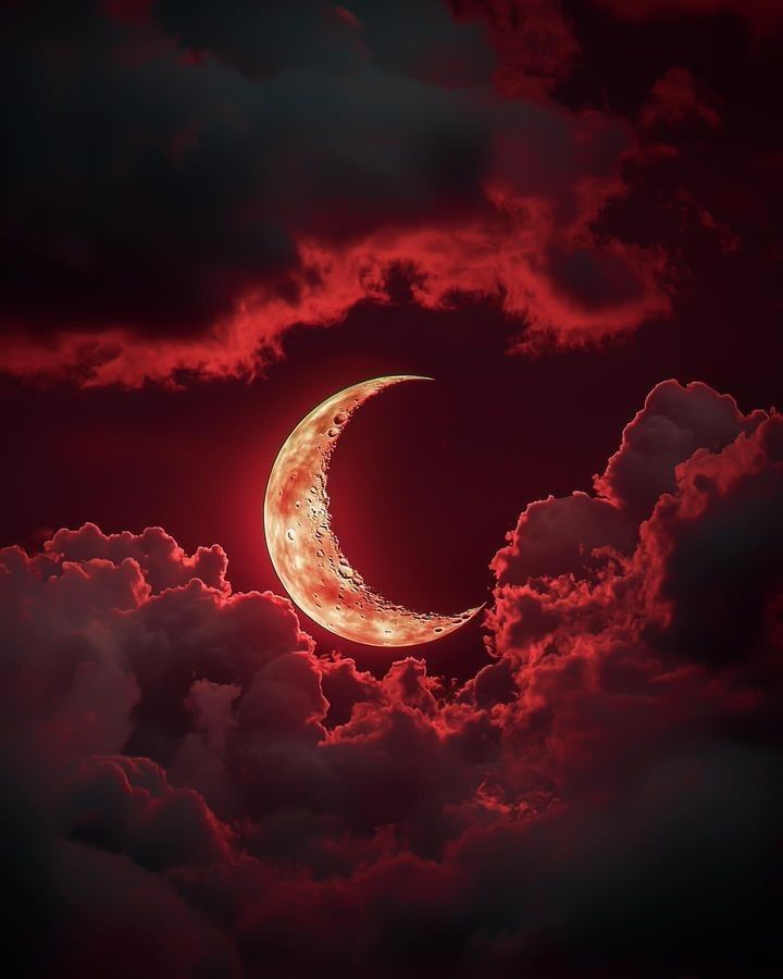 When the moon burns bright, the clouds dance in shades of fire #wallpaper #4k #ocean