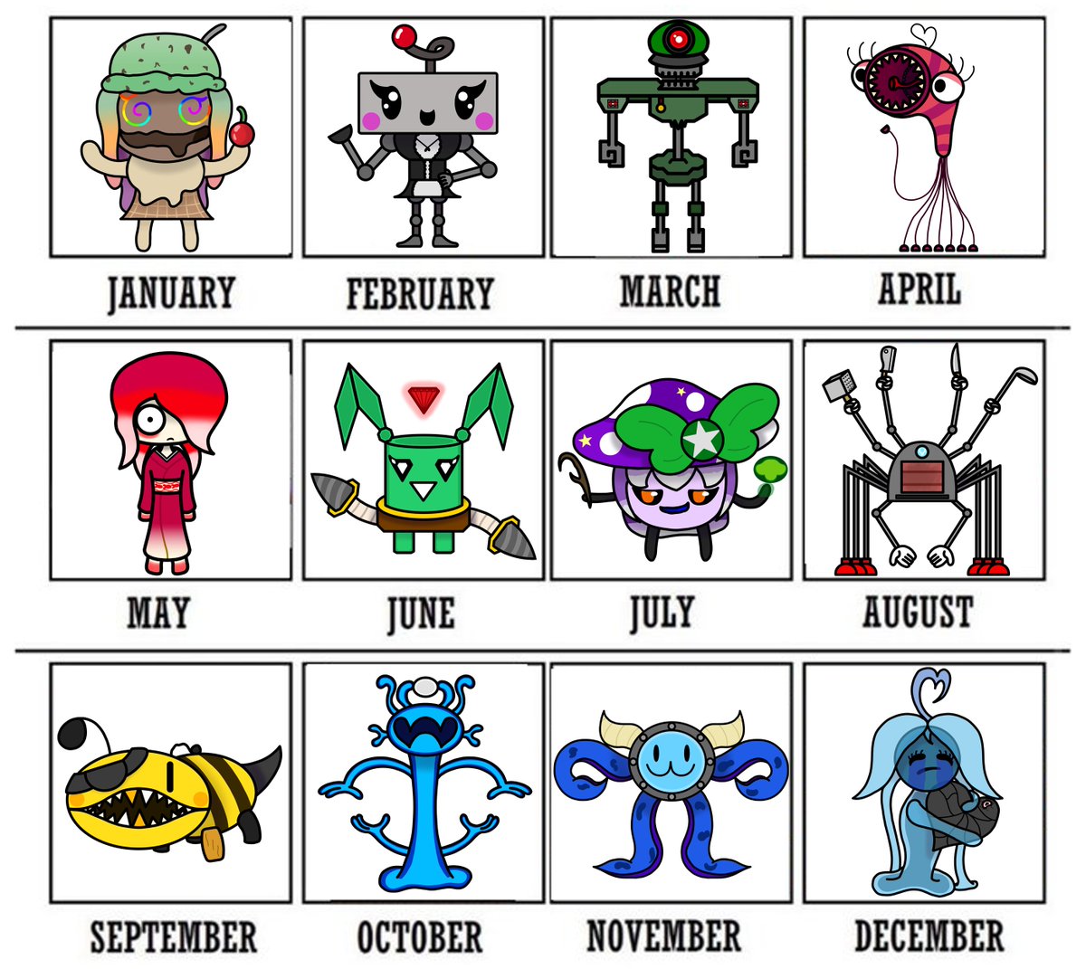 Stalmacc's tweet image. Alright boys, doing this thing now. Which character did you get?
