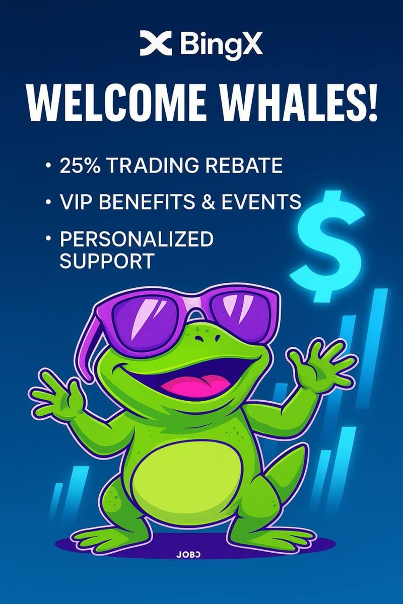 CryptoJobs3's tweet image. 🔥 BingX VIP Campaign – Switch & Earn BIG 🔥
Already a VIP on another exchange? Time to get more.
💎 Start directly at VIP+2
💰 Up to 1,000 USDT Trial Fund – Trade risk-free, keep the profits
🎯 Up to 8,000 USDT Cash Rewards – Just maintain your volume
💸 Up to 25% Trading Fee…