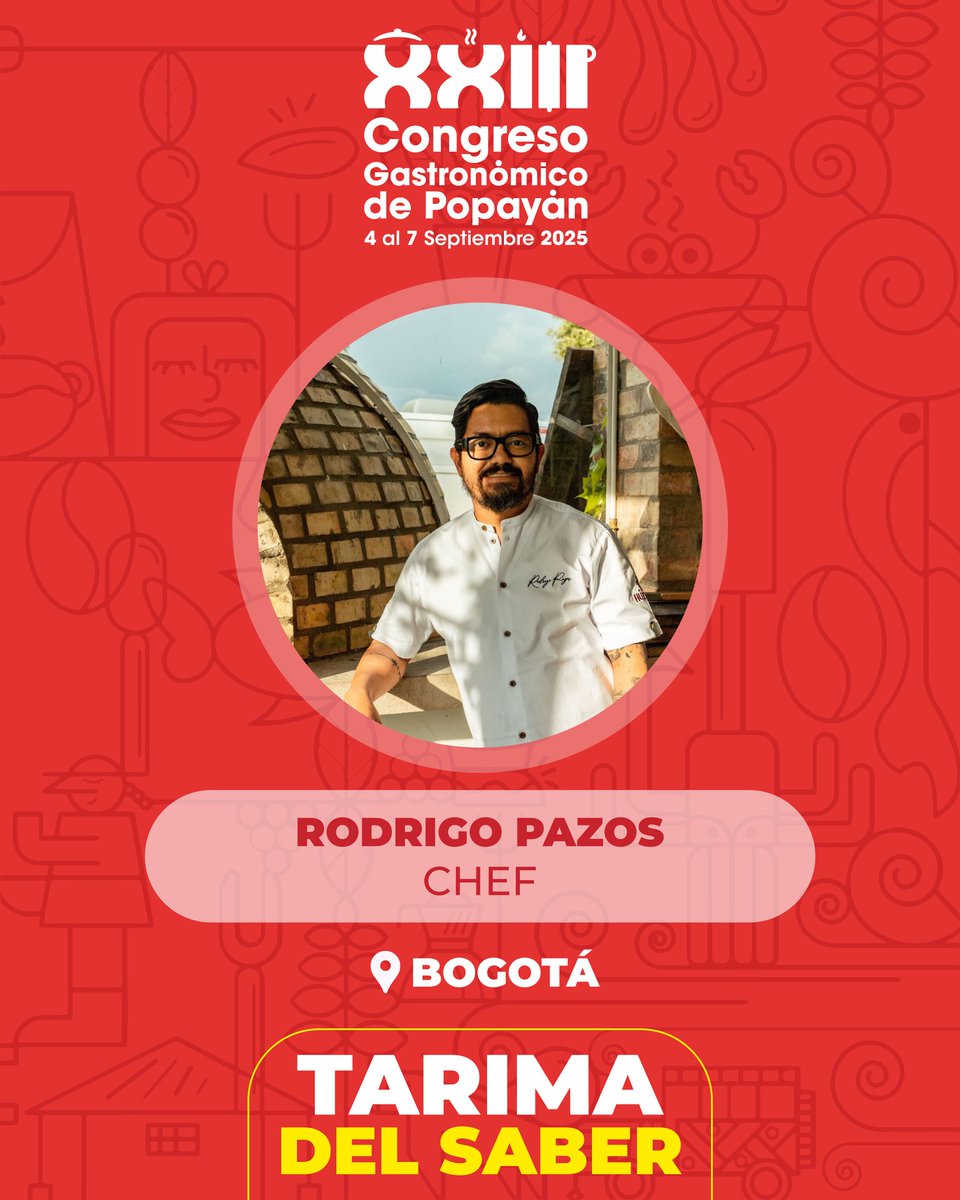 🍽️ Rodrigo Pazos, cocinero payanés con más de 17 años de experiencia, llega al Congreso Gastronómico para compartir una propuesta que fusiona saber, territorio y cocina contemporánea. Formado en el Instituto Gato Dumas y la Universidad Autónoma de Madrid…