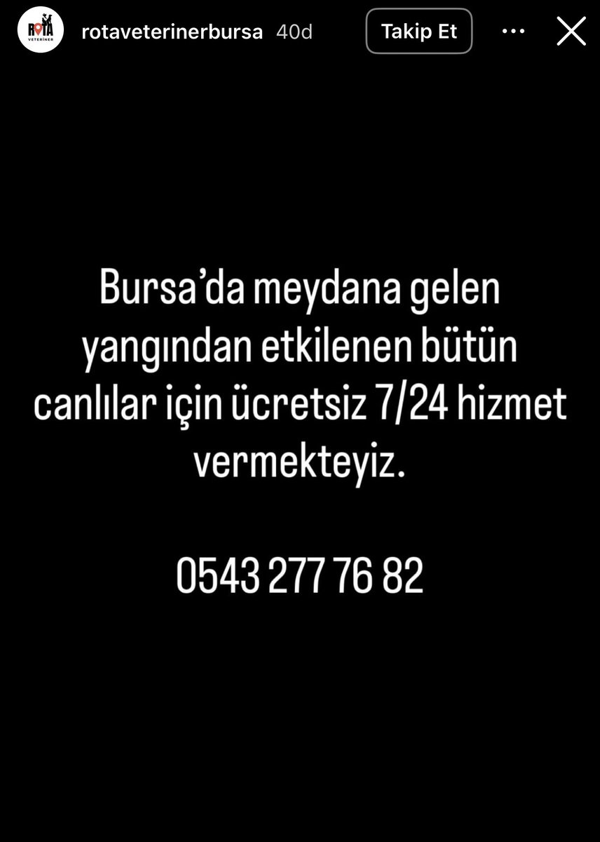 Dayanışma destek ile yayalım lütfen 🙏 yangından etkilenen canlar için ücretsiz klinik Bursa 👇🏻

 #bursayanıyor
