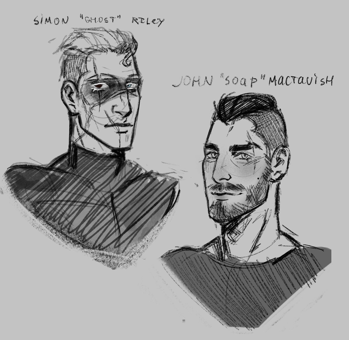 yunnd3's tweet image. the last time i drew them was in 2023 insane comeback yall #CallofDuty #GhostSoap #CoDMW2