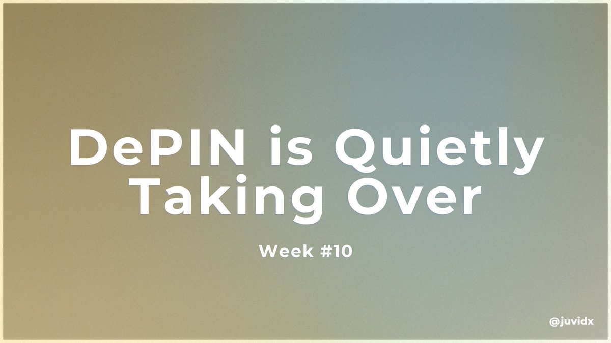 JuvidX's tweet image. DePIN is Quietly Taking Over [Week #10]

A NASDAQ-listed EV company joined a DePIN ecosystem!

Here&apos;s a DePIN breakdown of this week 👇

MARKET OVERVIEW
&amp;gt; $20.8 billion market cap
&amp;gt; $916 million 24h trading volume
&amp;gt; 420+ DePINs building

TOP 3 GAINERS (NFA!)
&amp;gt; @clore_ai (33%)
&amp;gt;…