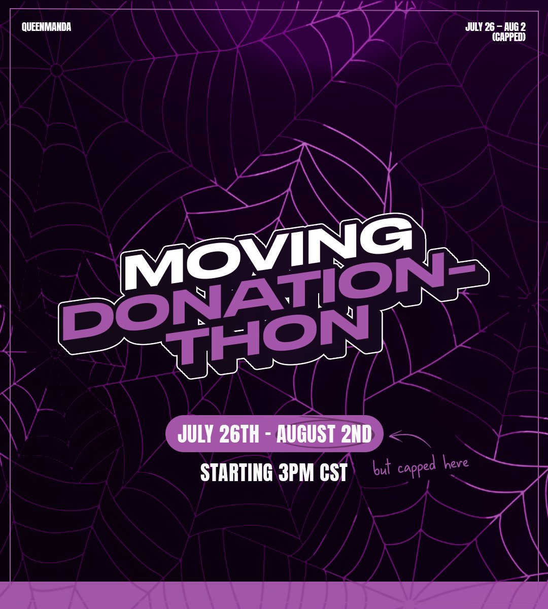 ITS TIME! IM MOVING💜

Im doing a week long event to help with my move :D

Come join in the chaos on my platforms!! 🫶

Twitch.tv/queenmanda
Kick.com/queenmanda