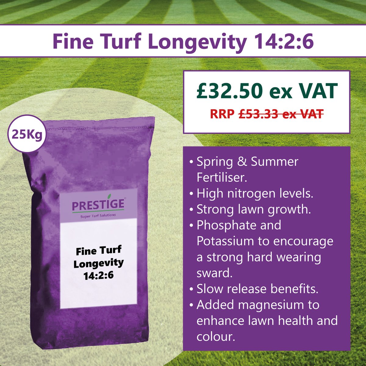 The Prestige Fine Turf 14-2-6 is now on special offer😁
ow.ly/38kI50WAz5Y