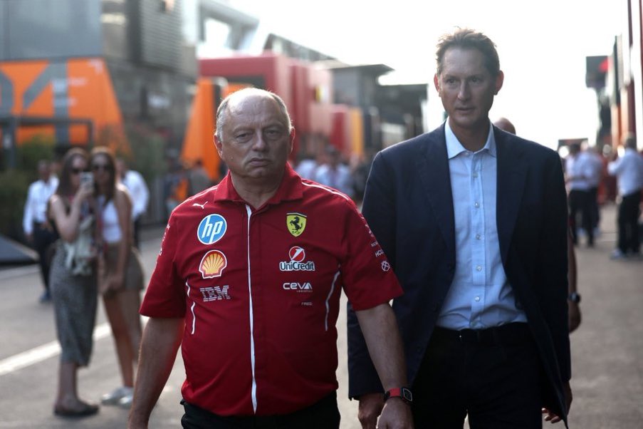 🔴 John Elkann on Fred's contract extension: 

"We've worked well with Fred, and stability is key in F1. We all want more, and with commitment and time, our strong relationship with Fred will drive Ferrari's success."