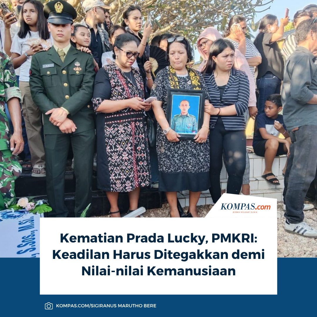 kompascom's tweet photo. PMKRI Cabang Kupang mendesak pengusutan tuntas kasus kematian Prada Lucky Chepril Saputra Namo (23) yang diduga akibat kekerasan oleh seniornya di TNI.
๐ Baca selengkapnya https://t.co/OjLm2Cf14g
~LL #pradalucky #pmkri #kupang https://t.co/VTfUqqxmFM