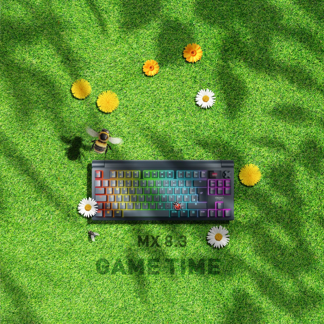 Game where the Wi-Fi reaches 🛜

Triple connection modes, up to 8000 Hz polling rate, premium gasket construction. The MX 8.3 TKL Wireless is built for smooth gaming anywhere this summer.

#cherryxtrfy #mechanicalkeyboard #gaming #gamingkeyboard #8K