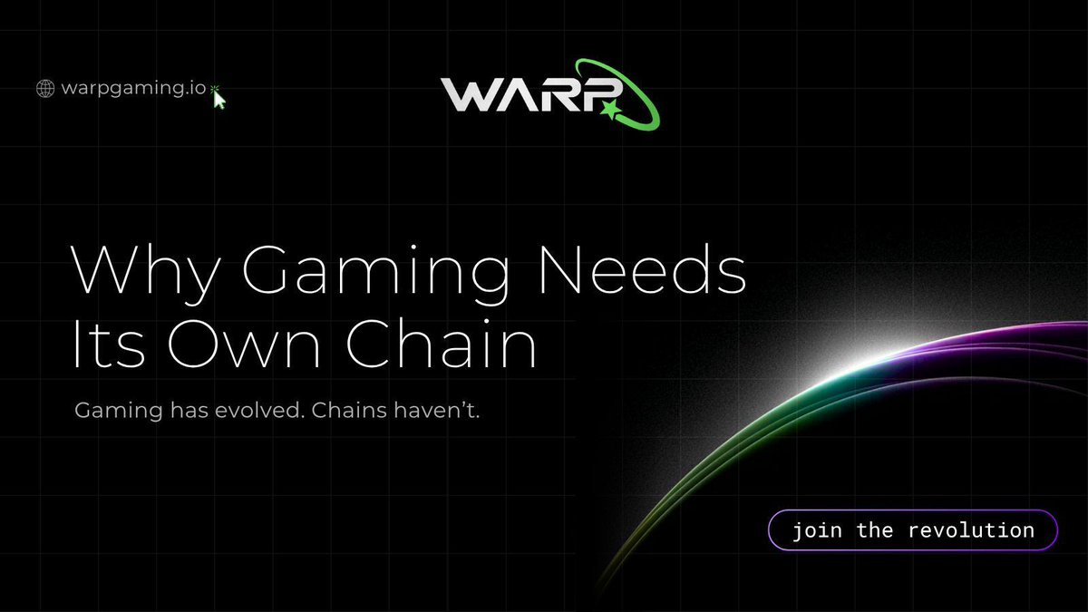 Gaming doesn’t need another patch 💫 

It needs a new foundation.

Warp is the first gaming L1 designed for real-time speed, on-chain tools, and validator-backed revenue.

🧠 warpgaming.io
