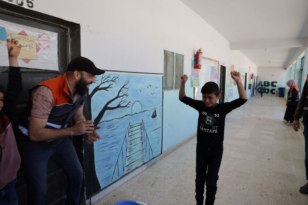 After the 2023 earthquake in #Syria 🇸🇾, schools were damaged and learning stopped.

With $18.75M from GPE, @SaveTheChildren &amp; <a href="/UNICEF/">UNICEF</a> helped kids like Wael &amp; Karim return to safe, repaired classrooms 💪

#FundEducation