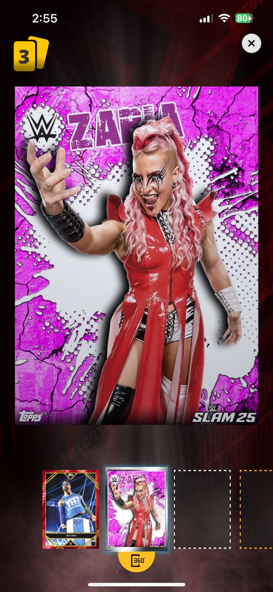 ChrisLeeHawley's tweet image. @ZariaWWE_ got this badass card from #ToppsSlam
