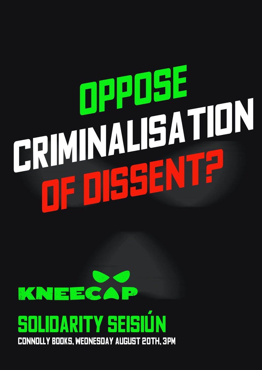 Join us on the day Liam Óg meets the British courts from 3pm on Wednesday August 20th as we host a spectacular collection of Irish artists standing in solidarity with Liam Óg, <a href="/KNEECAPCEOL/">KNEECAP</a> and the people of Palestine ✊🏼🇮🇪 🇵🇸