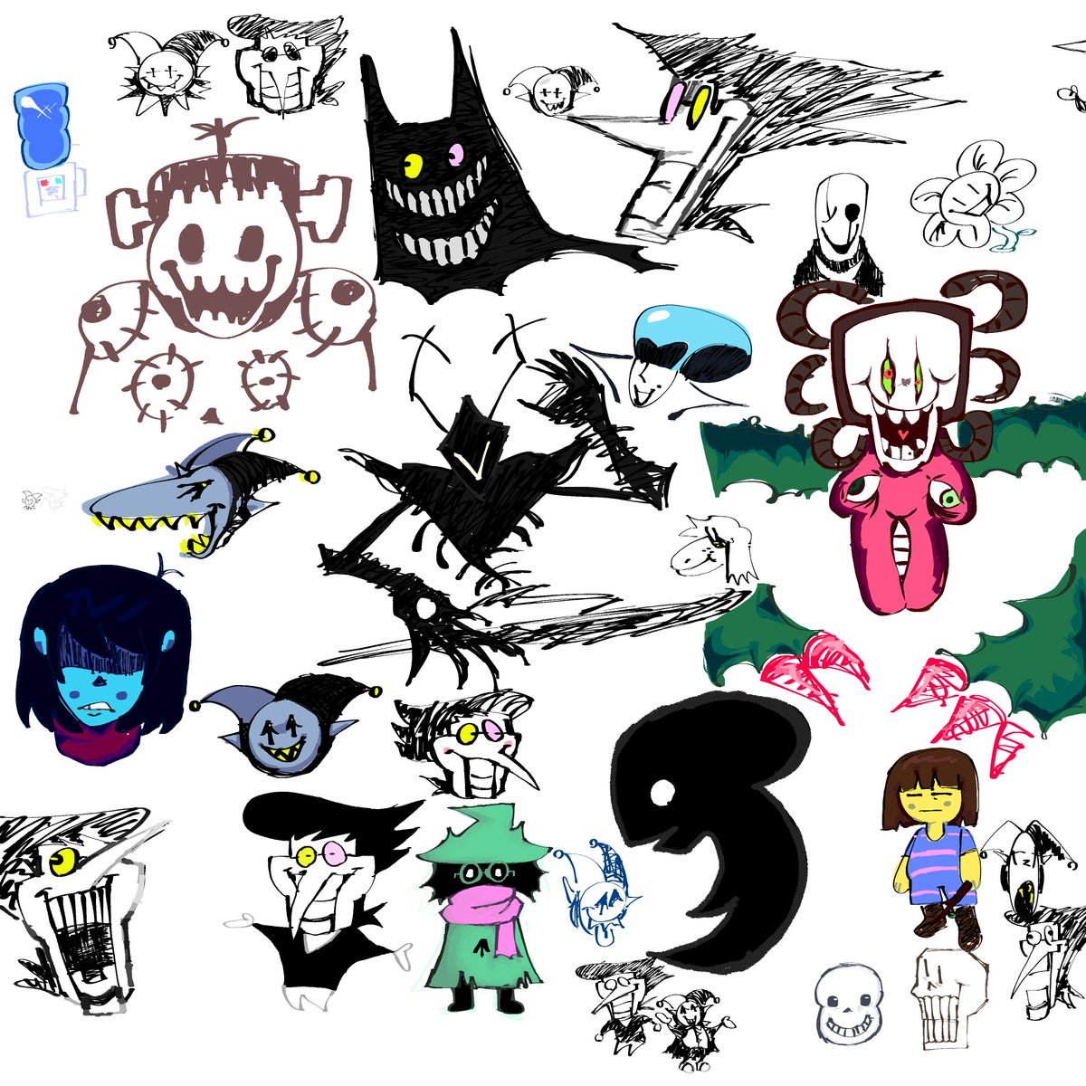 downloaded sum brushes
#DELTARUNE #undertale 
can you find all the spamtons and jevils