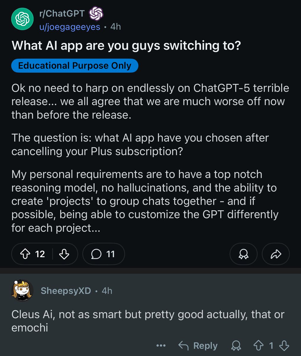 Feels weird to see Cleus in the same conversation as GPT-5.