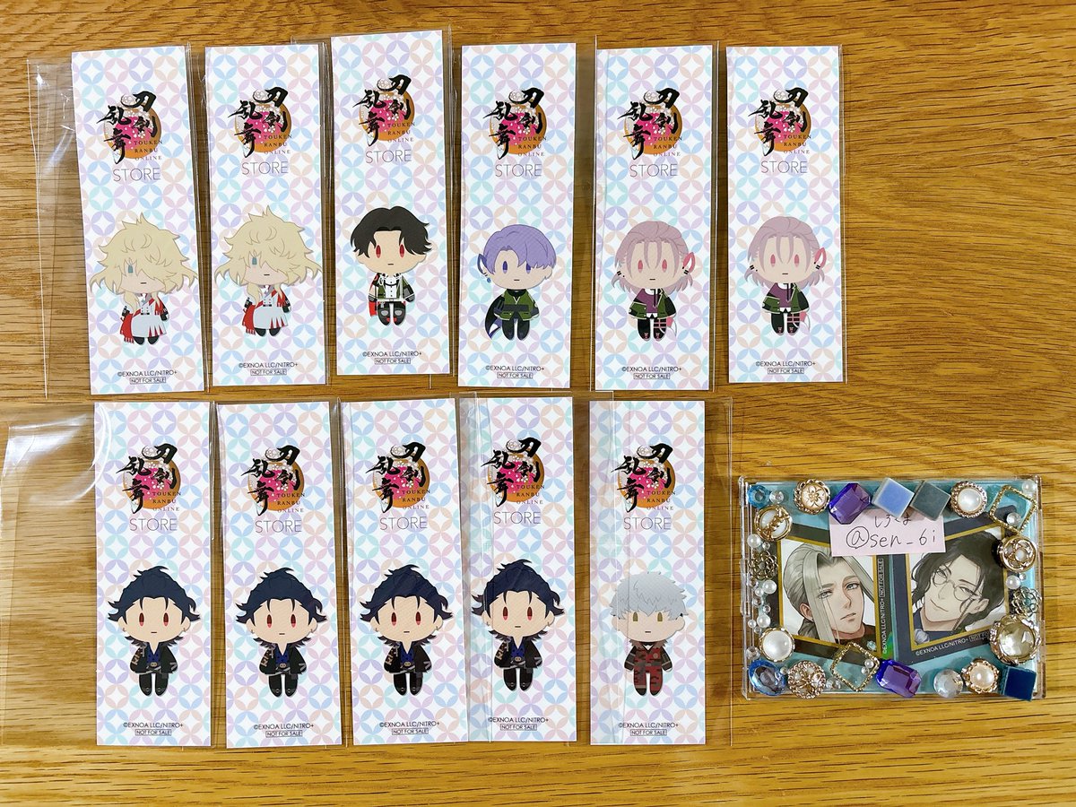 【交換】刀剣乱舞　STORE 千社札風ステッカー 特典

譲)
👑(豊前,則宗,五月雨*)
🎀(福島,村雲)
無印(大千鳥)

*初期傷あり。詳細リプ。

求)姫鶴&gt;南海&gt;(稲葉/小豆)

▶︎👑姫鶴交換のみ。1:1〜可能です◎
▷郵送のみ。