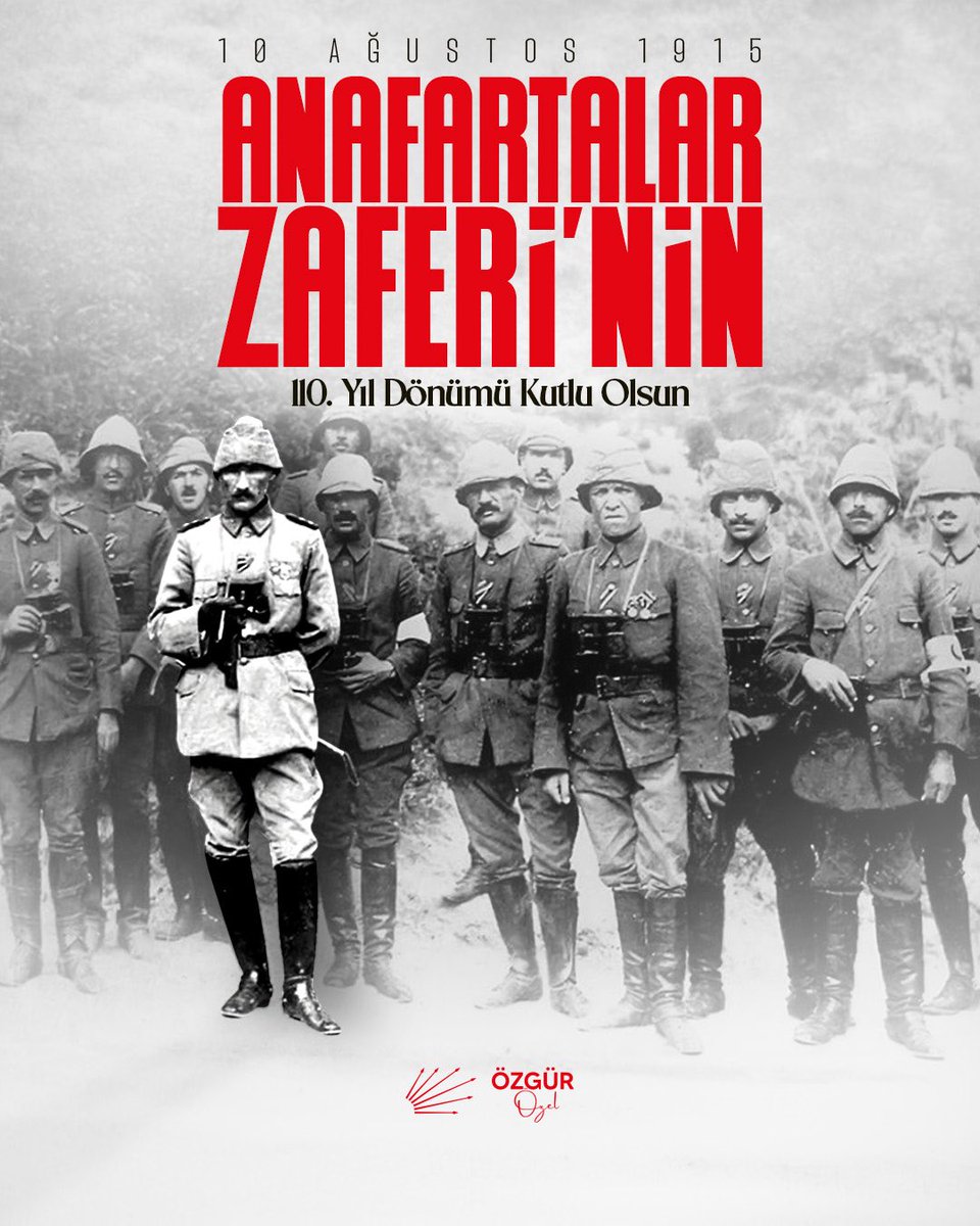 Anafartalar’da yazılan destan, milletimizin bağımsızlık iradesinin en parlak nişanesidir.

Bu büyük zaferin yıl dönümünde, Anafartalar Kahramanı Gazi Mustafa Kemal Atatürk’ü ve tüm şehitlerimizi minnet, rahmet ve saygıyla anıyorum.
