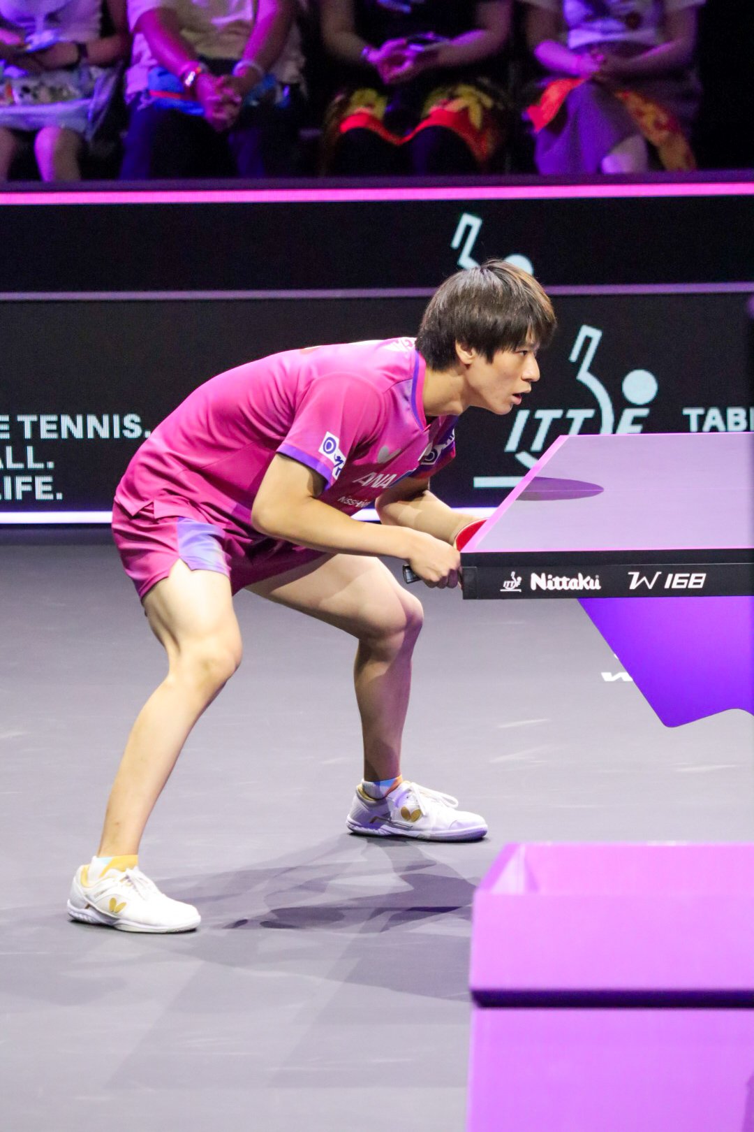 上田隼輔　横断幕 戸上隼輔 ストレート負け 男子シングルス日本勢は2回戦で全滅