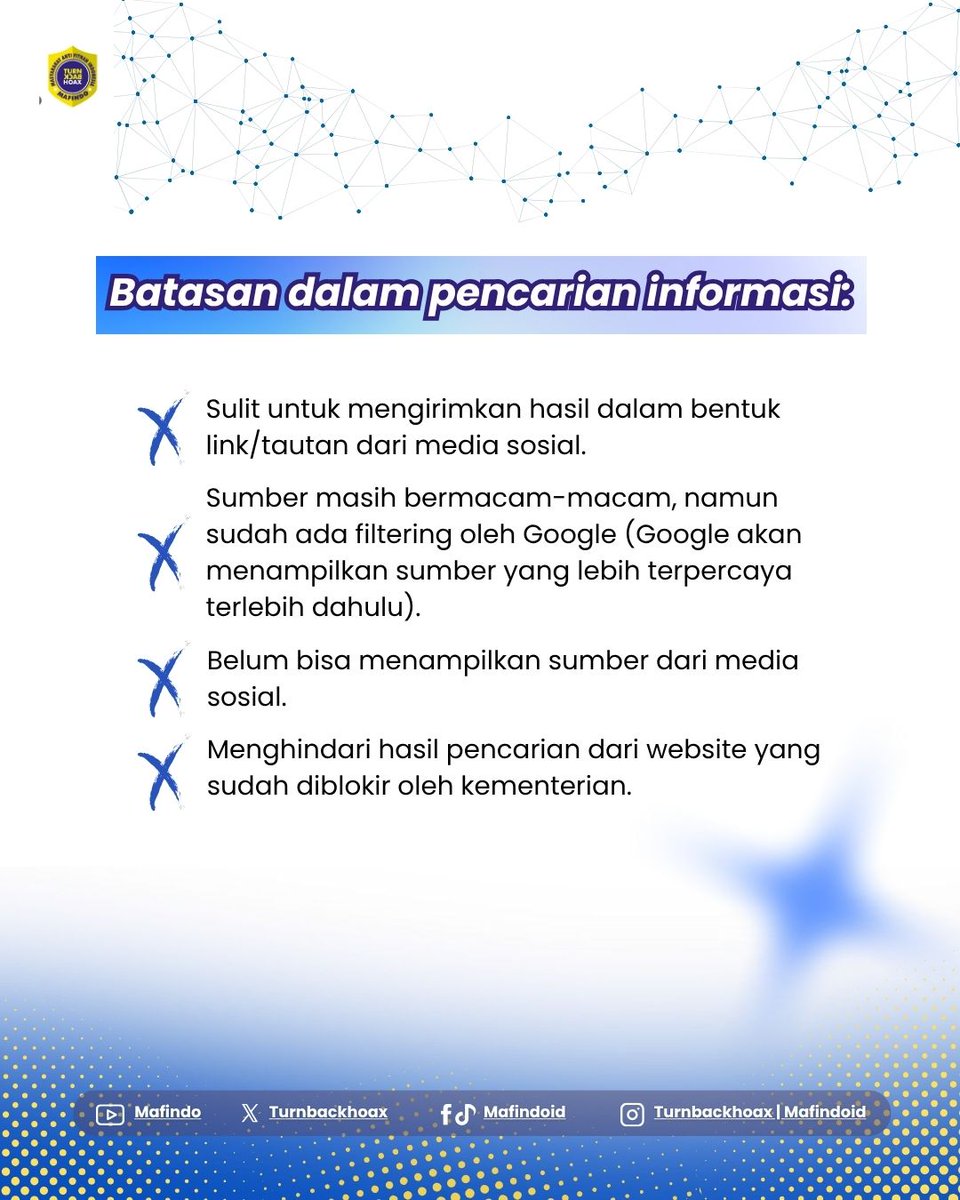 Deteksi hoaks pakai AI? Mudah banget, cukup pakai chatbot CekSumber!

Kawan Antihoaks, ada yang baru nih!!

Masyarakat Antifitnah Indonesia (Mafindo) dan CekSumber (ceksumber.id) 
mengoptimalkan chatbot berbasis AI yang bisa dimanfaatkan publik untuk mengecek sumber