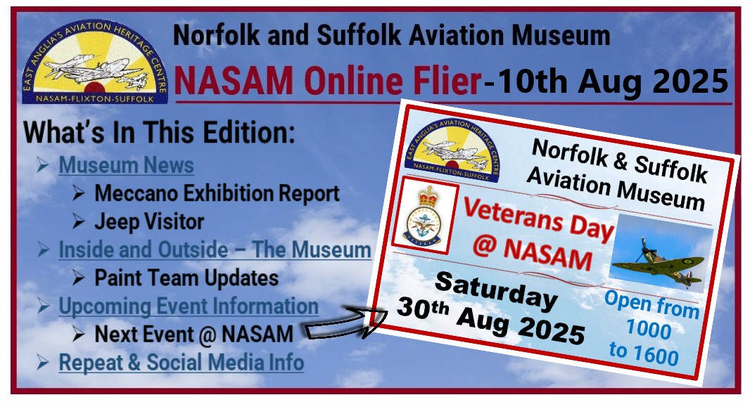 𝗡𝗼𝗿𝗳𝗼𝗹𝗸 𝗮𝗻𝗱 𝗦𝘂𝗳𝗳𝗼𝗹𝗸 𝗔𝘃𝗶𝗮𝘁𝗶𝗼𝗻 𝗠𝘂𝘀𝗲𝘂𝗺 𝗕𝗟𝗢𝗚
In this edition, visitors to the Museum, Paint Team update, and details of the next event at the Museum with a potential Spitfire flypast.

➡️ For more info, go direct to: wp.me/p8UmsH-76u