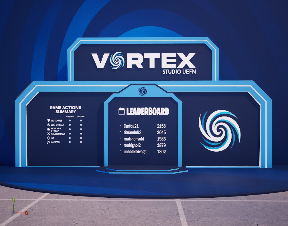 VortexStudioFtn's tweet image. Vortex brand-new 3D leaderboard for our maps 🏆✨

#UEFN #fortnitecreative