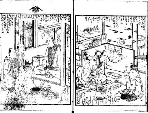莫切自根金生木(きるなのねからかねのなるき)
天明5年(1785年)刊、唐来参和作、喜多川千代女画の黄表紙。大金持ちの萬々は金があり過ぎることに苦しみ、何とかして金を減らそうと苦心して散財し、蔵の金銀を海に捨てさせるが、捨てたはずの金銀は再び萬々の蔵に戻ってきてしまう。 