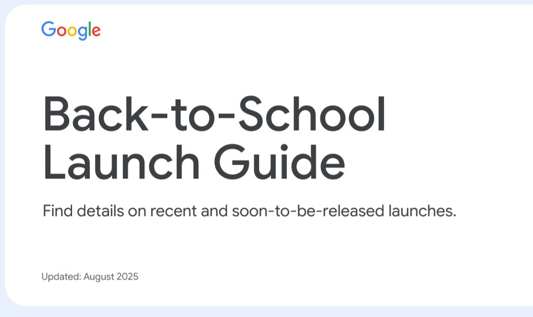 CuberoVera's tweet image. Back to School later nch guide with all the updates from @google #googleforedu including many free updates for all Edu domains
services.google.com/fh/files/misc/…