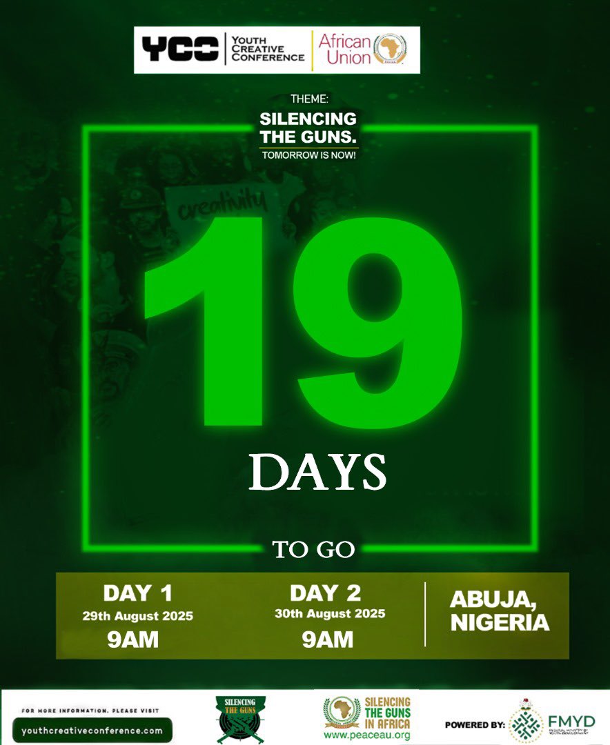 19 DAYS LEFT ⏳🔥
The energy is building and history is about to be made.
#YCC2025 — It’s not just an event, it’s a movement.