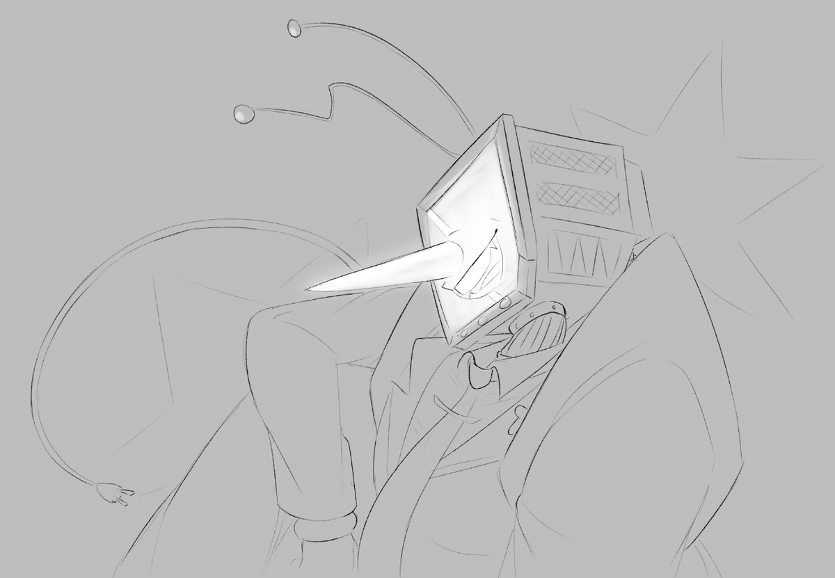 sinnamonbani's tweet photo. Im so happy this funny tv man helped all of us out of artblock #DELTARUNE https://t.co/tPurcQWIRd