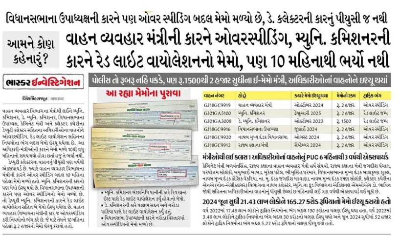 Aniruddhsinh (@aniruddh_sinh13) on Twitter photo 🚨ट्रान्सपोर्ट मंत्री की कार का ओवर स्पीडिंग चालान, <a href="/AmdavadAMC/">Amdavad Municipal Corporation</a> के कमिशनर की कार का रेड लाईट जम्प का चालान 10 महीने से नहीं भरा|
<a href="/GujaratPolice/">Gujarat Police</a>
#Traffic 🚨ट्रान्सपोर्ट मंत्री की कार का ओवर स्पीडिंग चालान, <a href="/AmdavadAMC/">Amdavad Municipal Corporation</a> के कमिशनर की कार का रेड लाईट जम्प का चालान 10 महीने से नहीं भरा|
<a href="/GujaratPolice/">Gujarat Police</a>
#Traffic