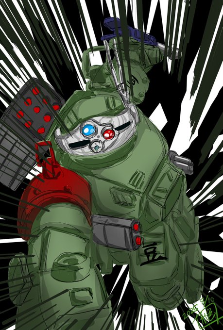 たまには…
メカが描きたくなったんですよ…
某知り合いのプラモに感化されたんですよ
しょうがない
オトコノコは影響受けるもんなんだい‼︎
と言う訳で
スコープドック「豆仕様」です!
平面を組み合わせたメカの色塗りって難しい…
勉強しないといけませんね… 